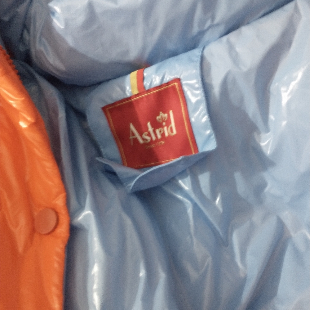 New orange puffer jacket